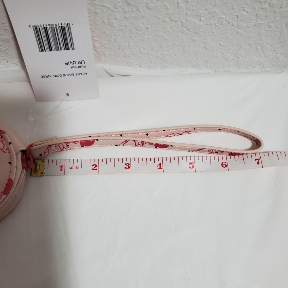 Luv Betsey By Betsy Johnson Heart-Shaped Wristlet with Pink Bows and hearts - Picture 9 of 9